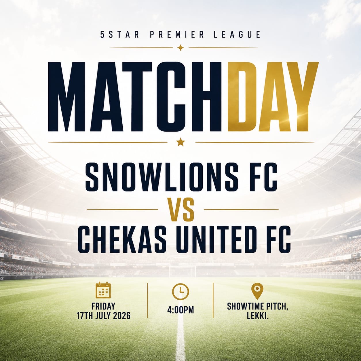 5 Star Premier League Matchday 2: Chekas United FC Chasing Back-to-Back Wins Against Snowlions FC